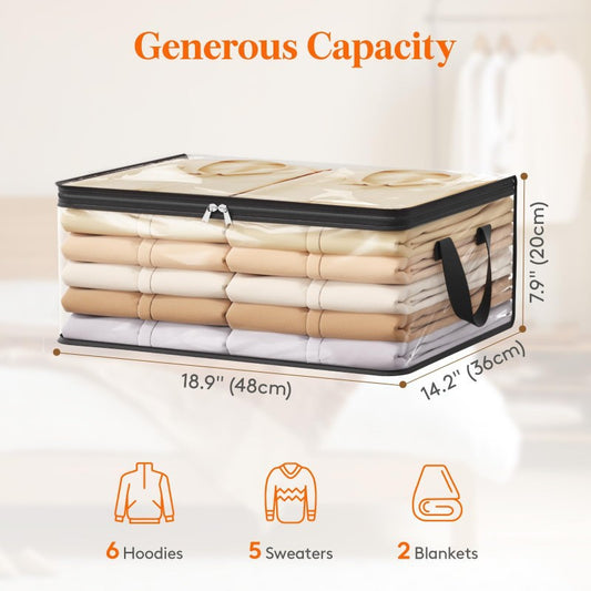 Transparent Double Zipper Storage Bags
