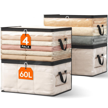Transparent Double Zipper Storage Bags
