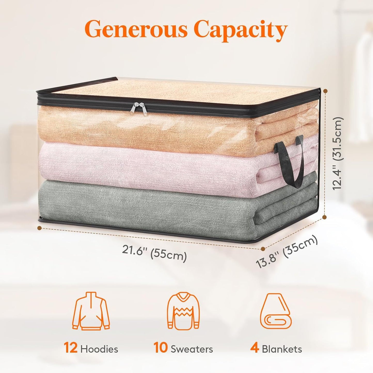 Transparent Double Zipper Storage Bags