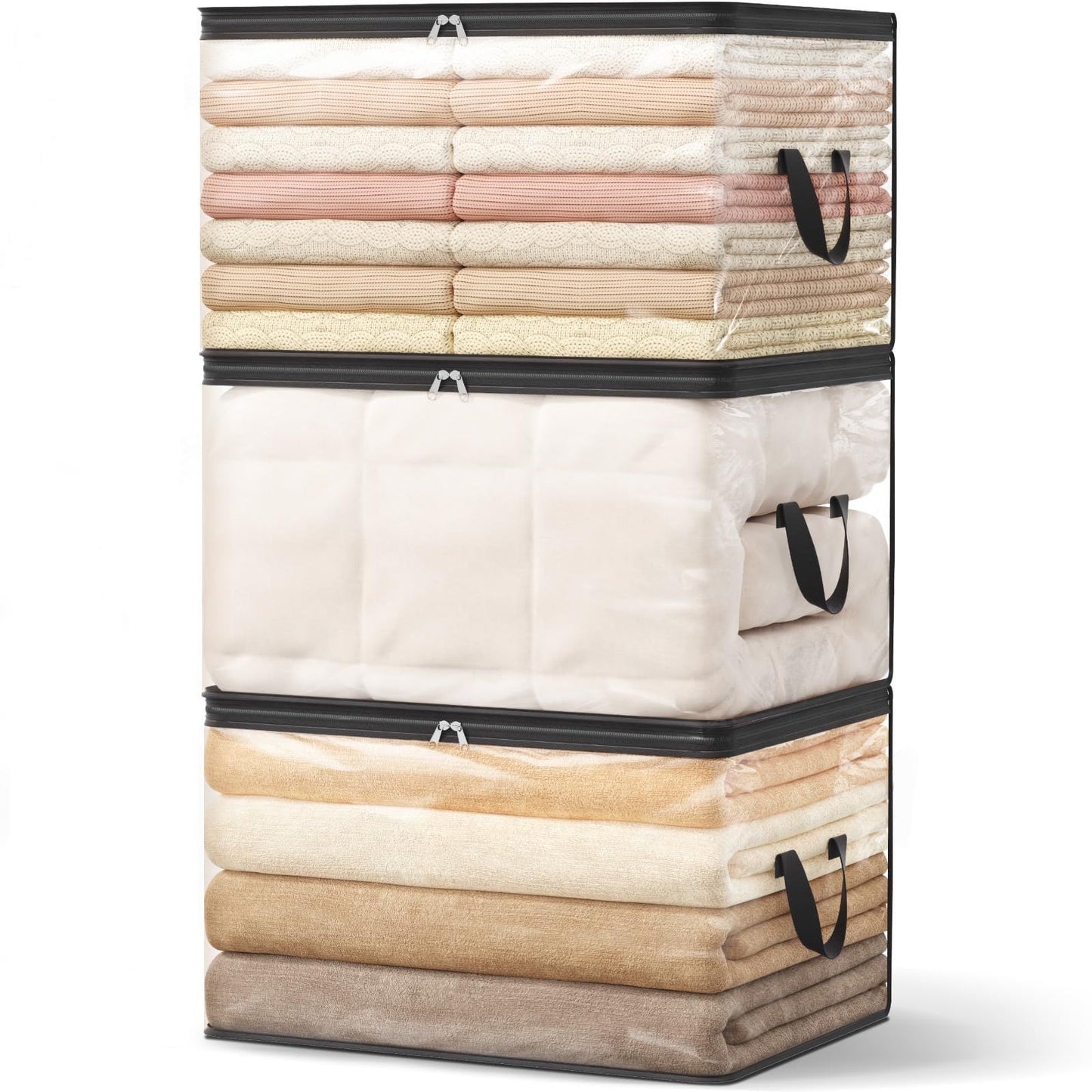 Transparent Double Zipper Storage Bags