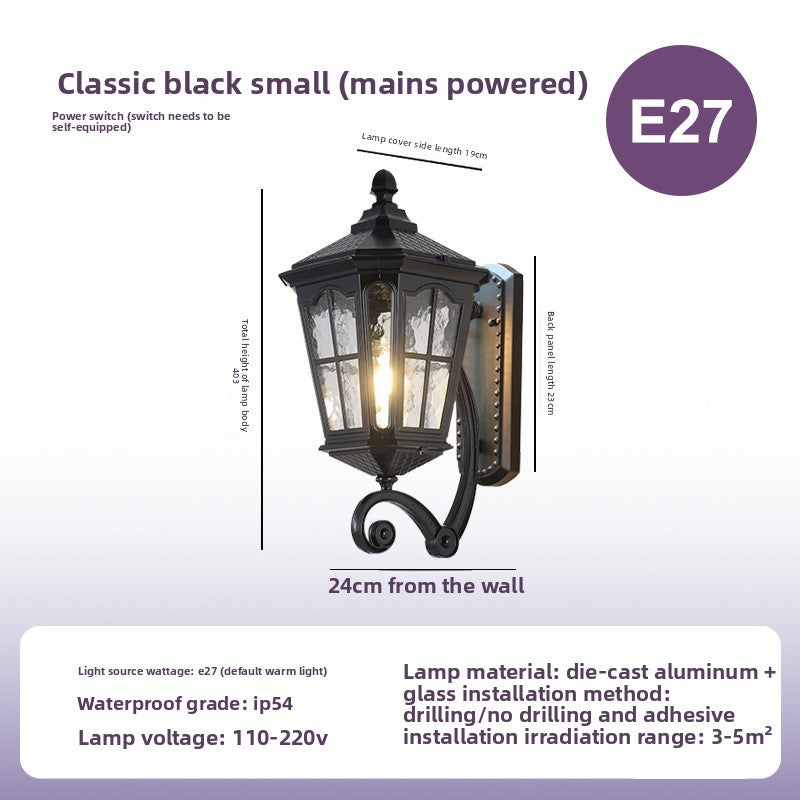 Solar Powered Outdoor Wall Light European Floral Design
