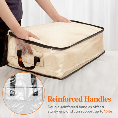 Transparent Double Zipper Storage Bags