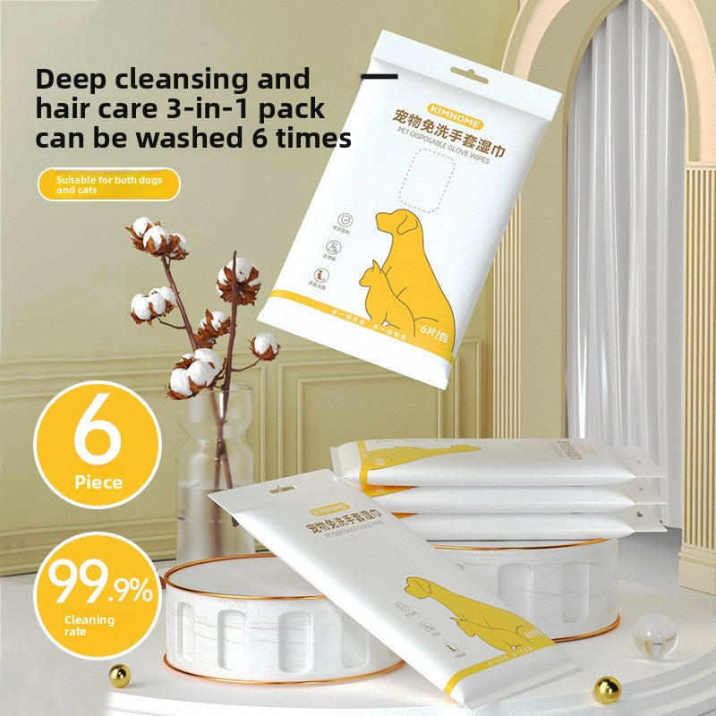 Disposable Pet Cleaning Gloves Wipes