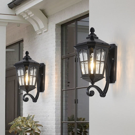 Solar Powered Outdoor Wall Light European Floral Design