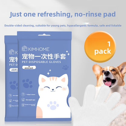 Disposable Pet Cleaning Gloves Wipes