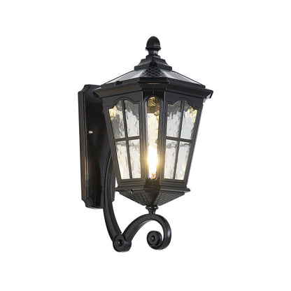 Solar Powered Outdoor Wall Light European Floral Design