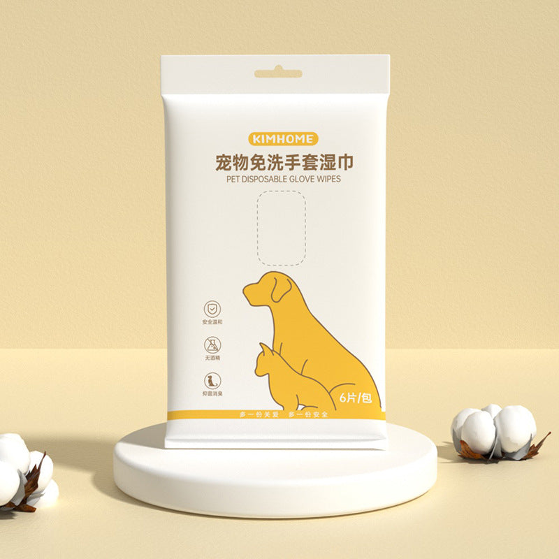 Disposable Pet Cleaning Gloves Wipes