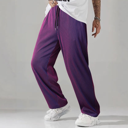 Gradient Striped Casual Trousers for Men