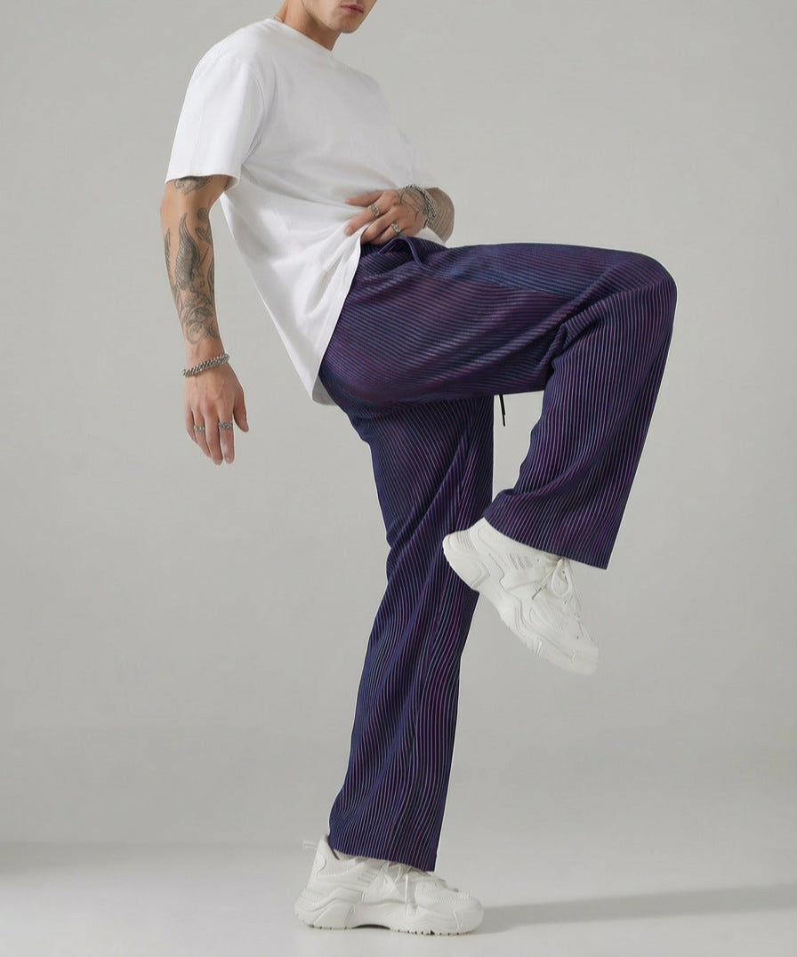 Gradient Striped Casual Trousers for Men