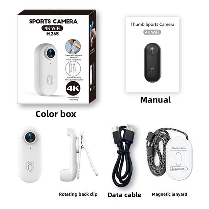 4K Thumb Action Camera with Wi-Fi and Magnetic Mount