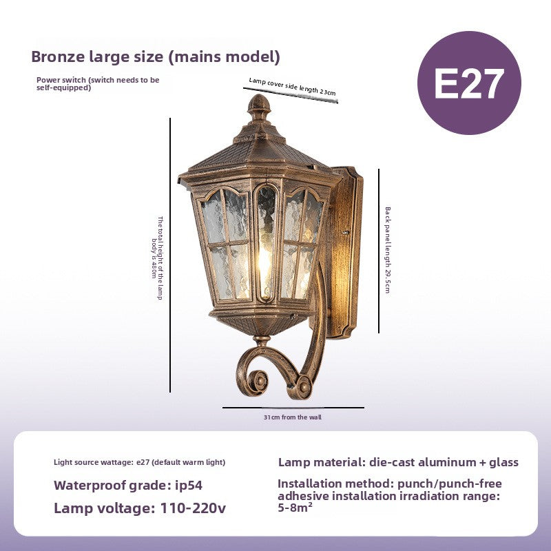 Solar Powered Outdoor Wall Light European Floral Design